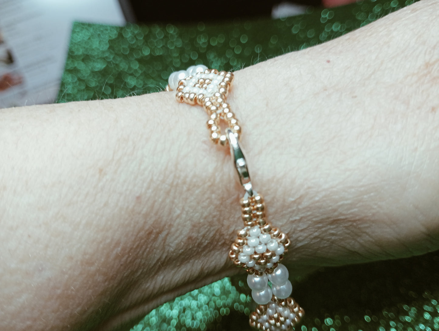 ✨ Bracciale  a rombi con perline di Boemia ✨
